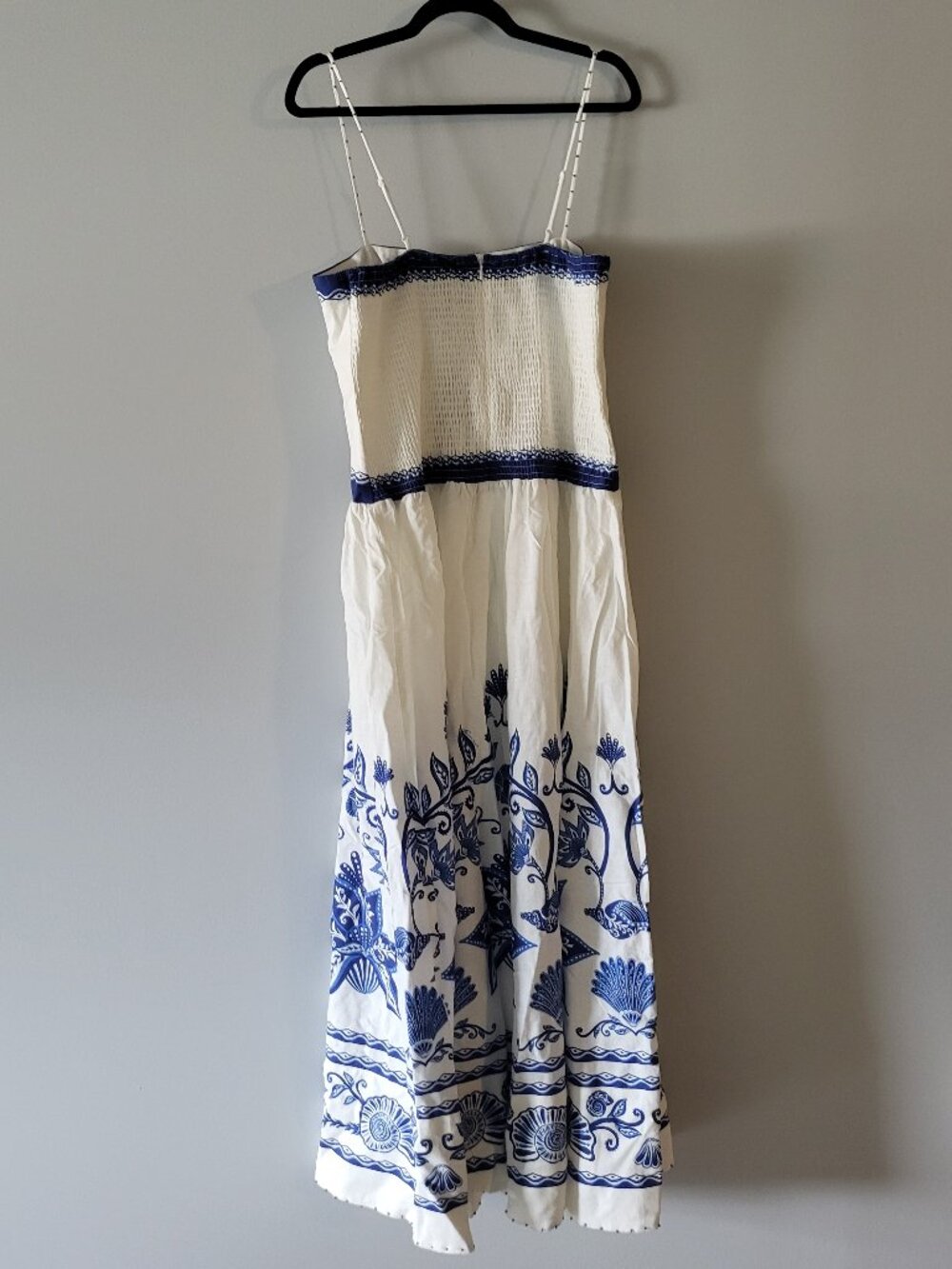 Farm Rio Off-White and Blue Floral Shell Garden Midi Dress Soze XL - Picture 6 of 12